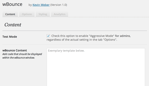 Screenshot of a site that uses wBounce.