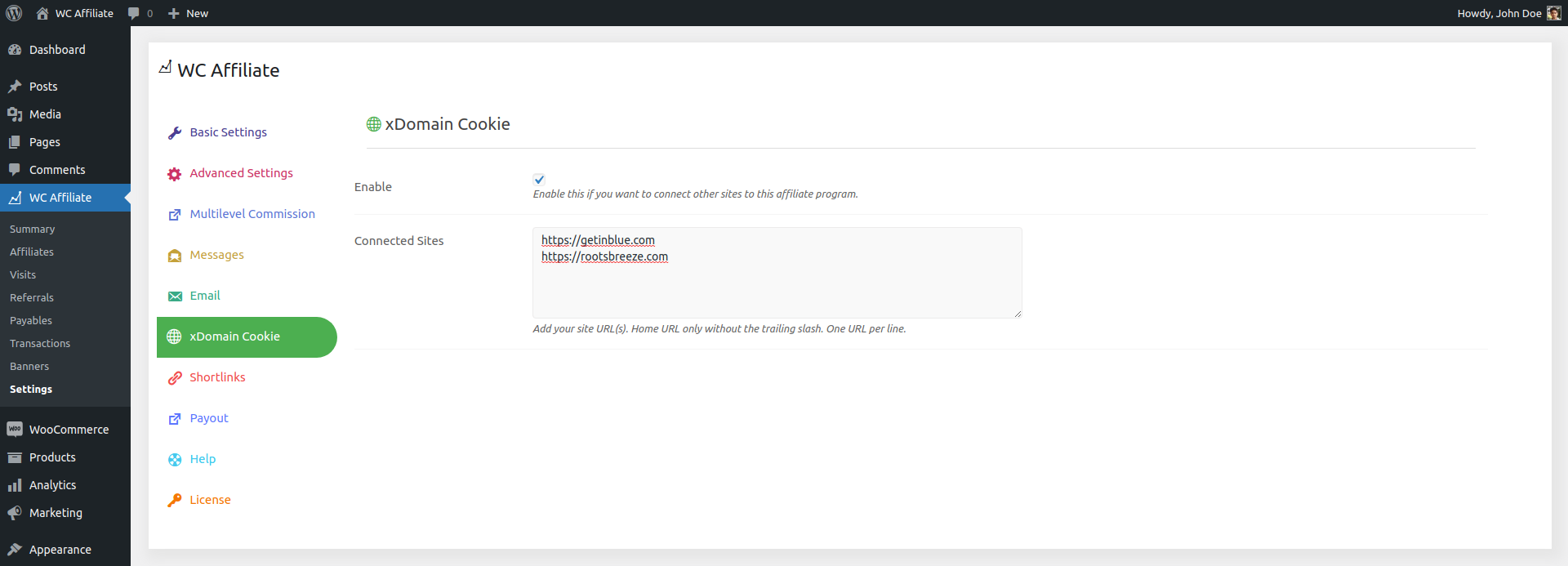 Affiliate - Profile Settings