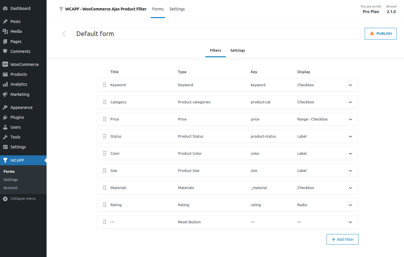 Form Filters