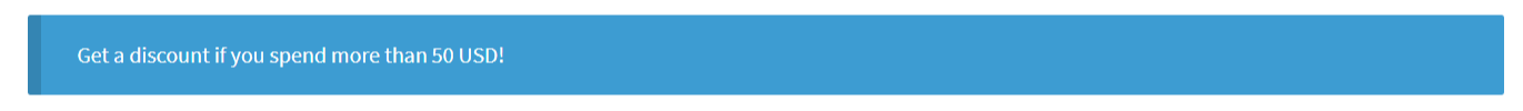 Default Cart/Checkout Page message