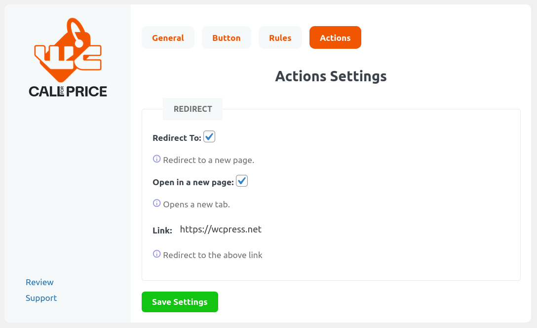 Action Settings