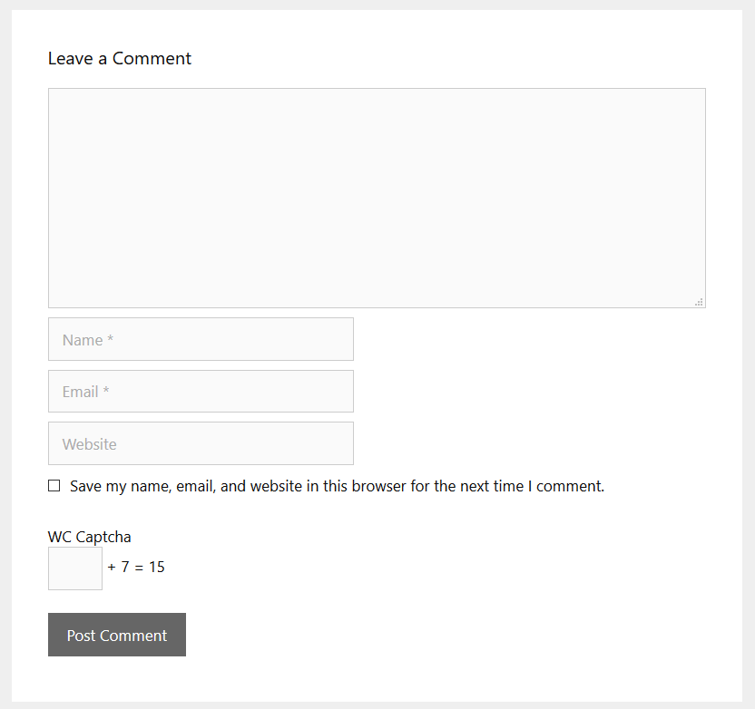This is screenshot three - Demo on Comment form.