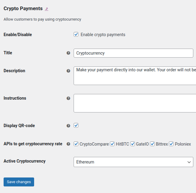 Selecting your cryptocurrency