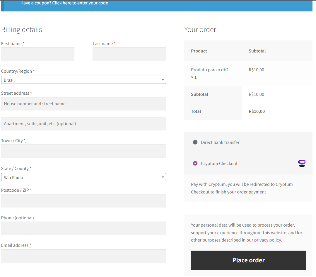 Checkout Page