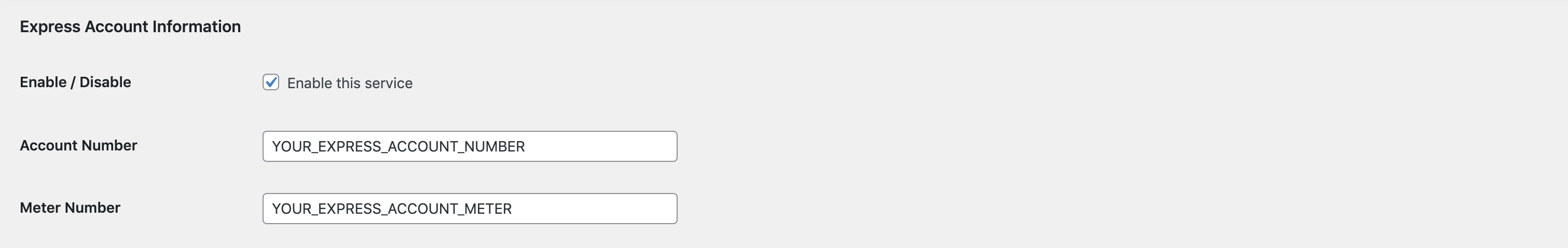 General Settings: Sandbox Mode, Debug Mode, Cache Settings