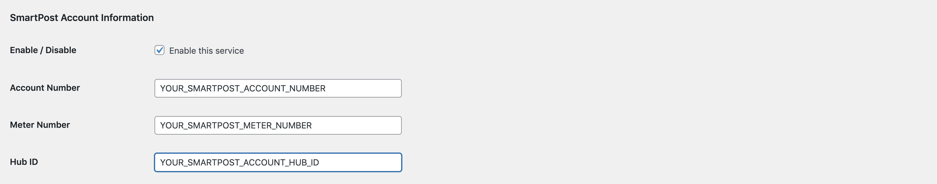 From address Settings