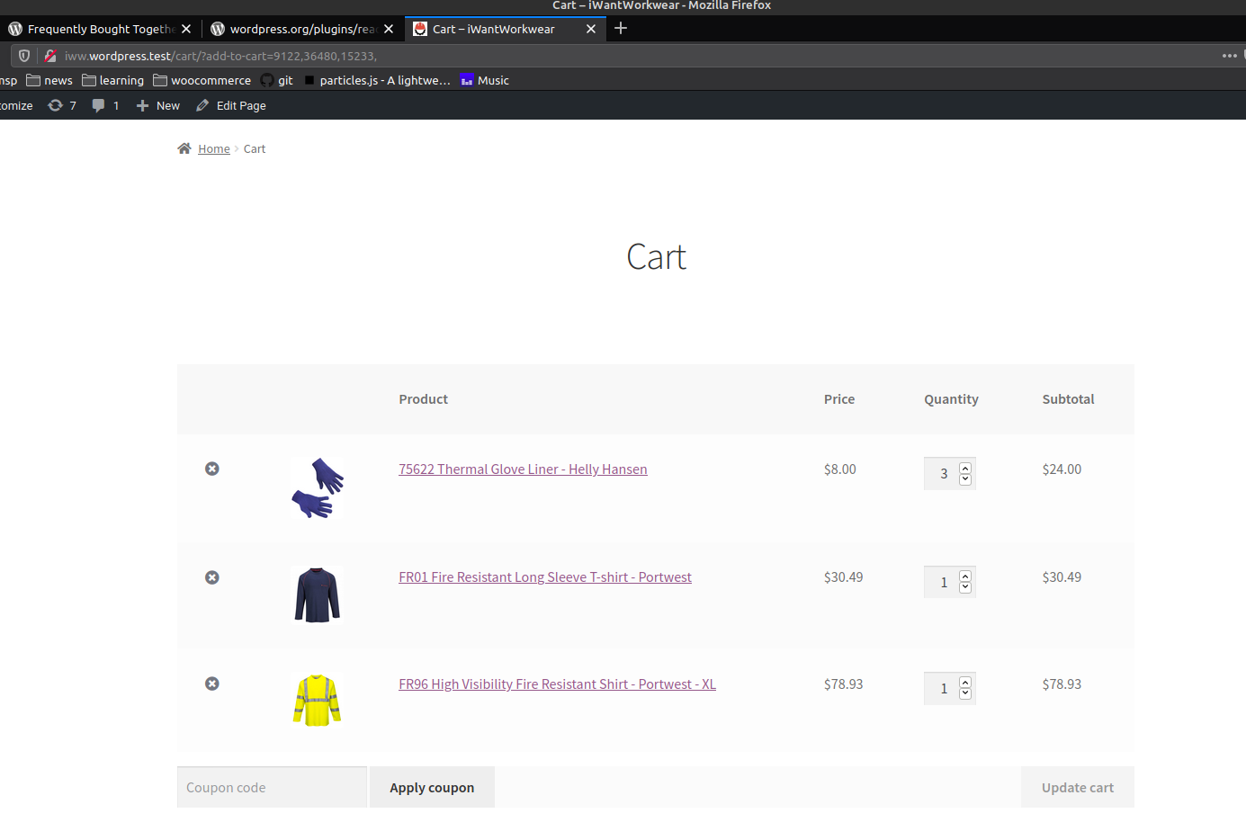 Adding everything to the cart with a simple click.