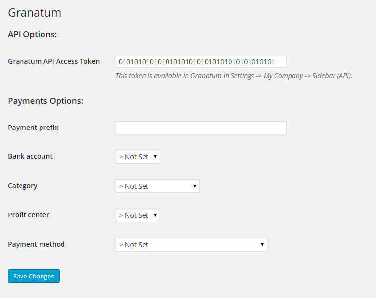 Easy configuration of WooCommerce Granatum