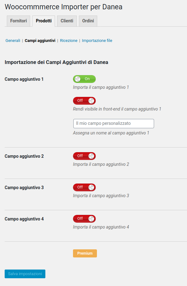 Products import - Custom fields