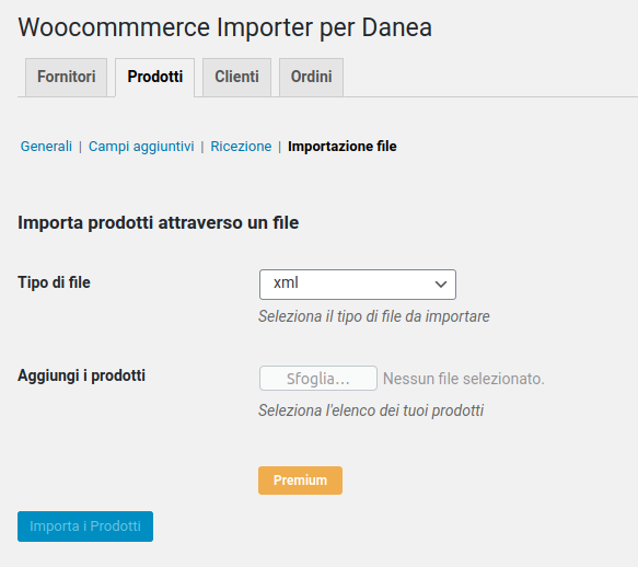 Products import - File