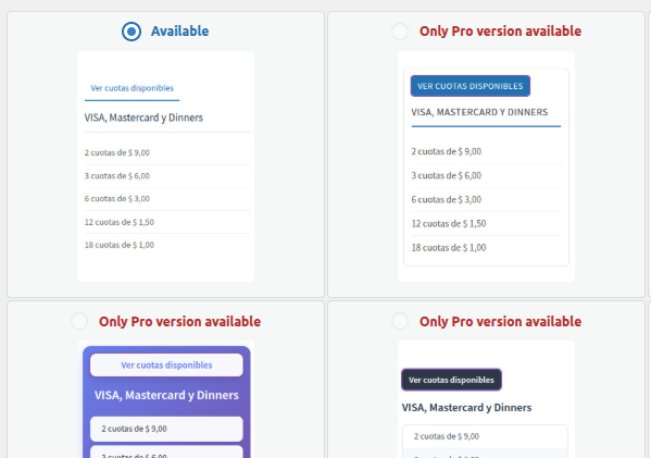 Settings - Choose pre-designed layouts