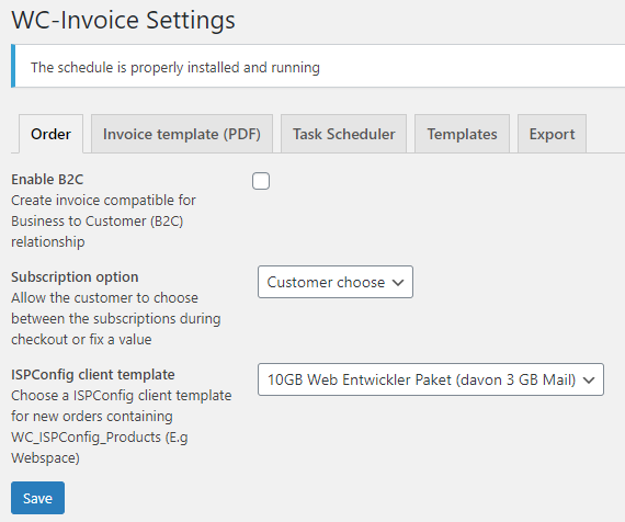 WooCommerce Order basic prerequisites on subscription and ISPConfig (optional) settings