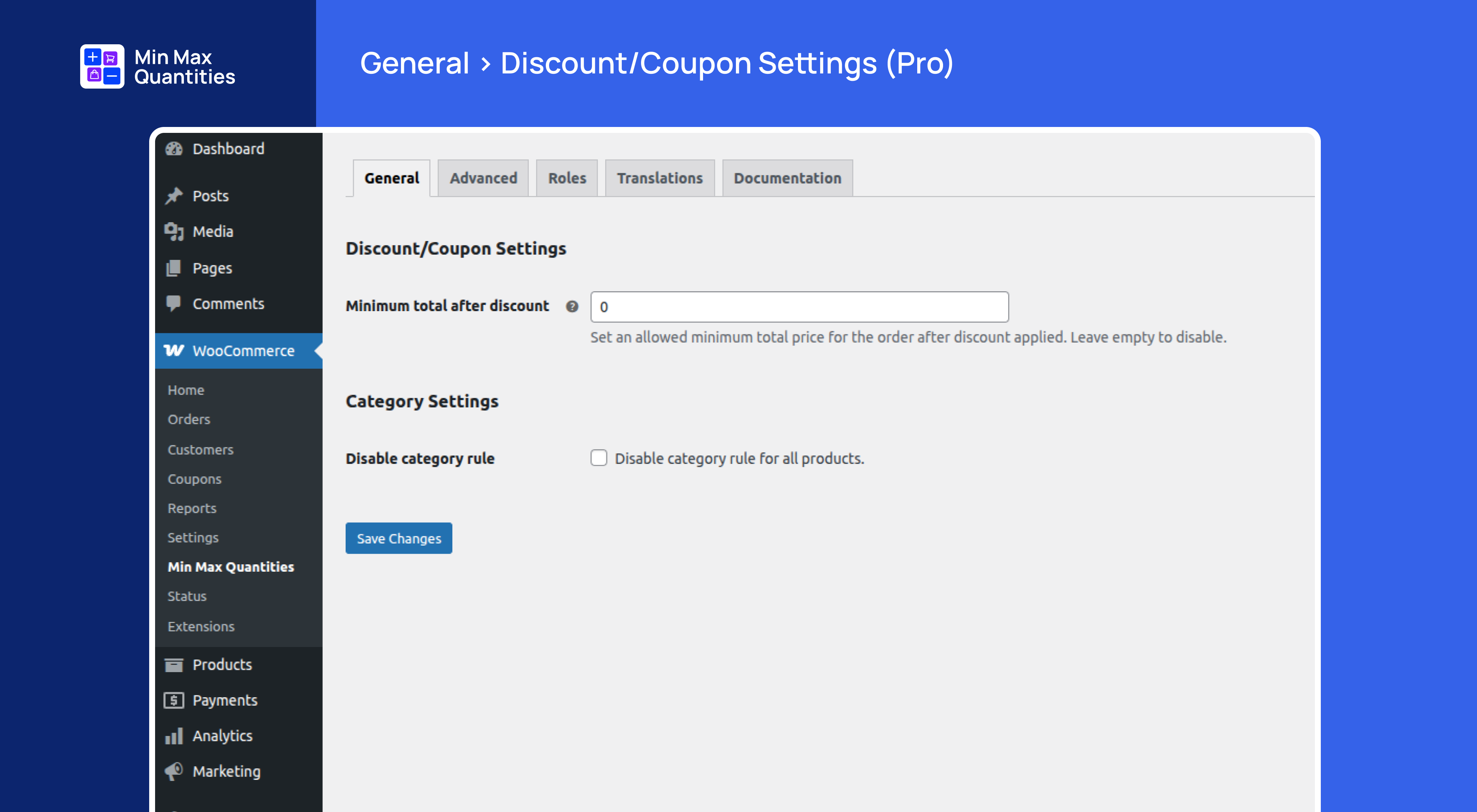 Roles > Shop Manager > Product Limits (Pro)
