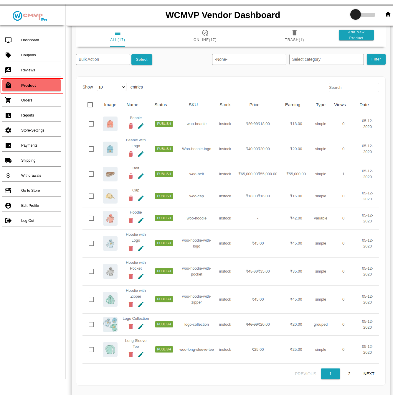 Multivendor(Multi Vendor) Marketplace For WooCommerce Admin Setings Page Settings Page.