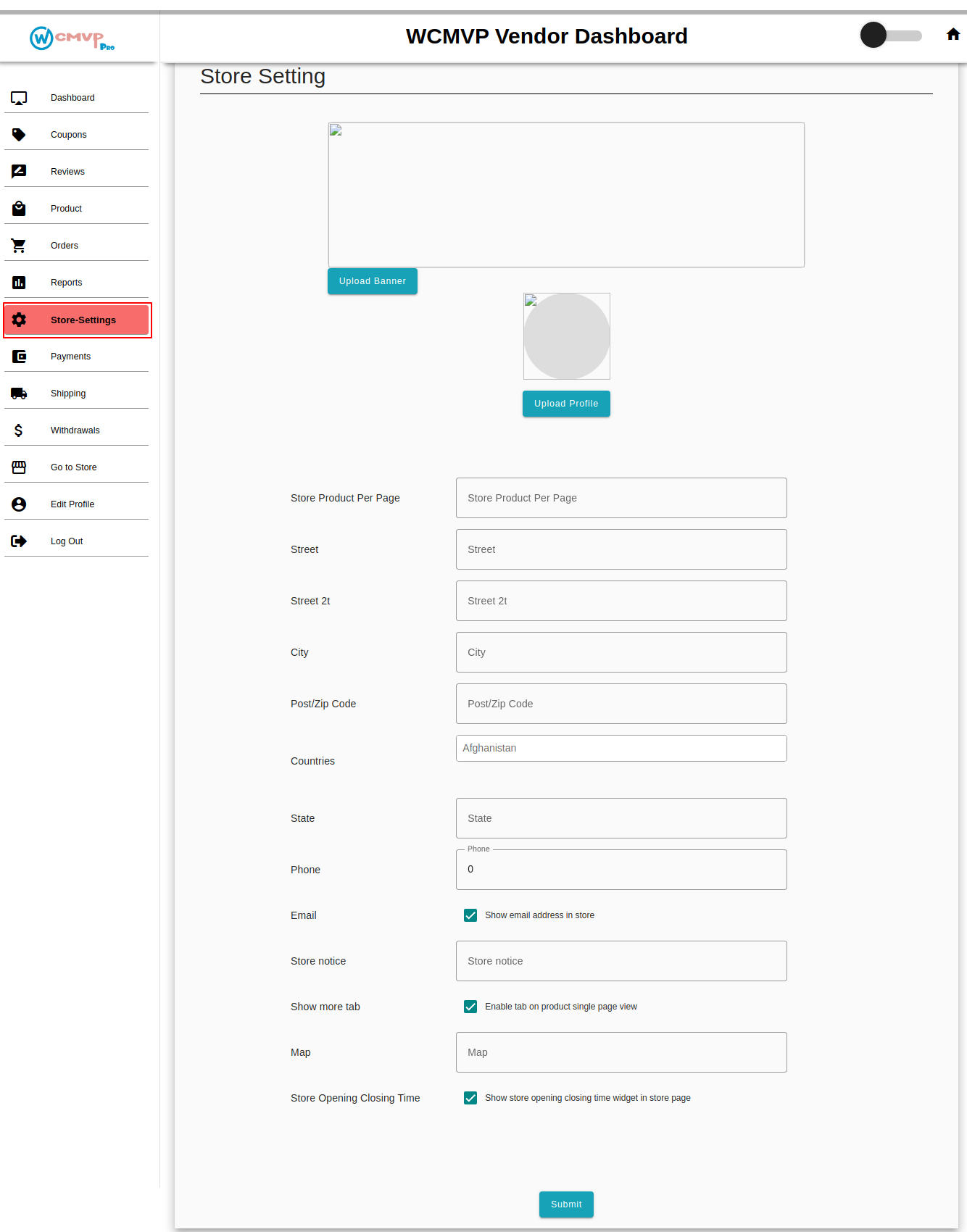 Multivendor(Multi Vendor) Marketplace For WooCommerce Admin Setings Social Api Page.