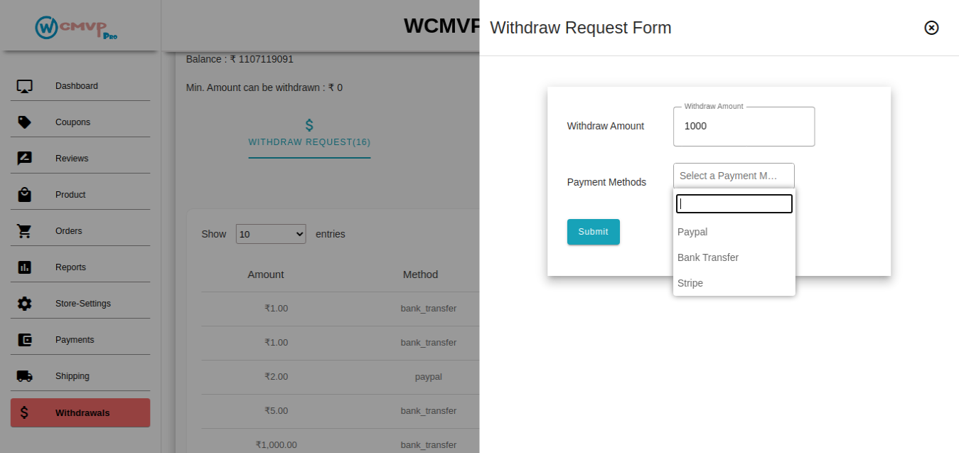 Multivendor(Multi Vendor) Marketplace For WooCommerce Vendor Store Setting Page.
