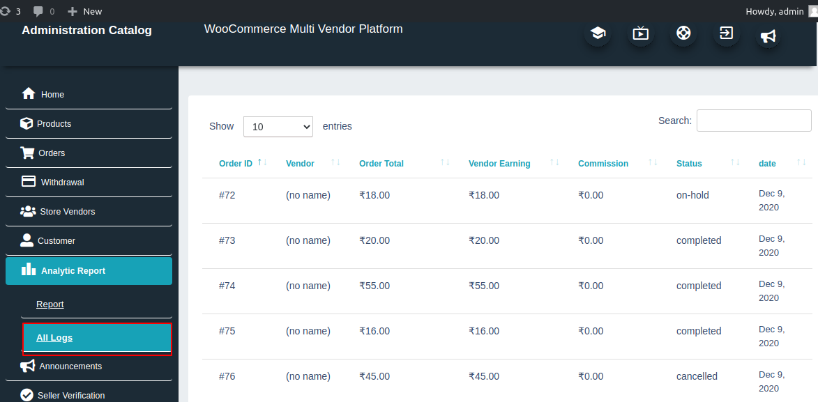 Multivendor(Multi Vendor) Marketplace For WooCommerce Vendor Dark Theme Activated.