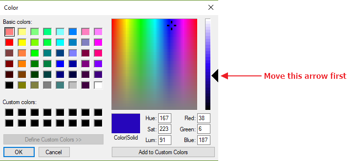 Color selection for labels