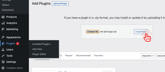 Go to Wordpress, Add New Plugins, upload & install plugin