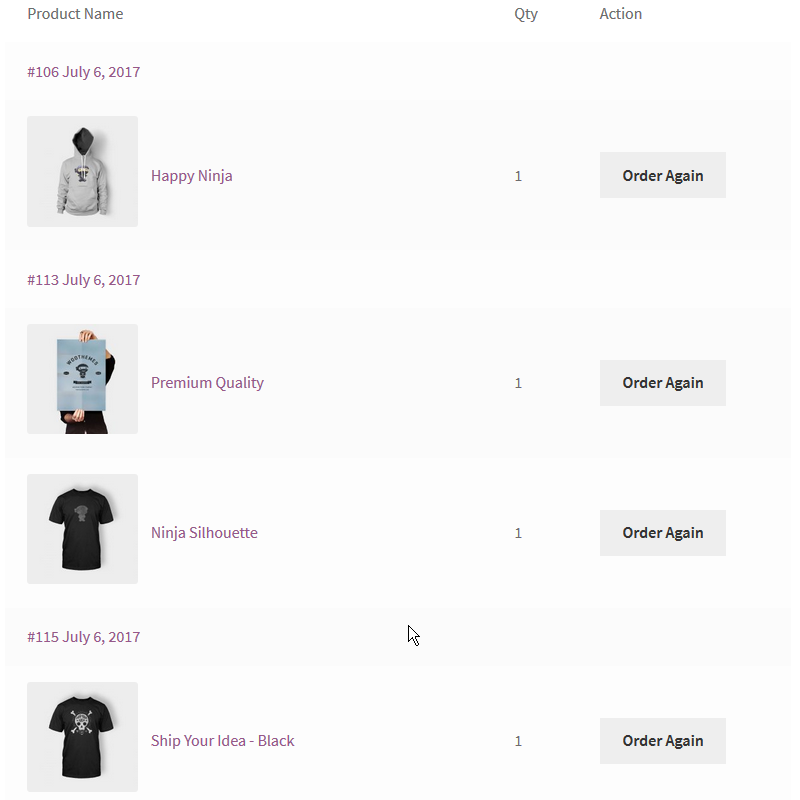Shortcode Order Listing V2