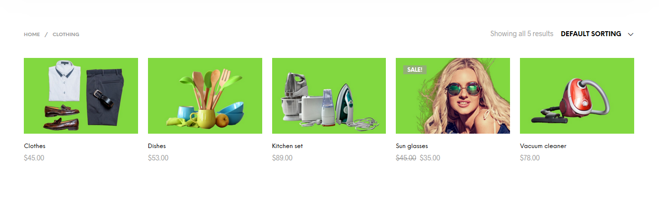 Processed images with new green background
