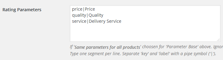 Segmented rating in product review.