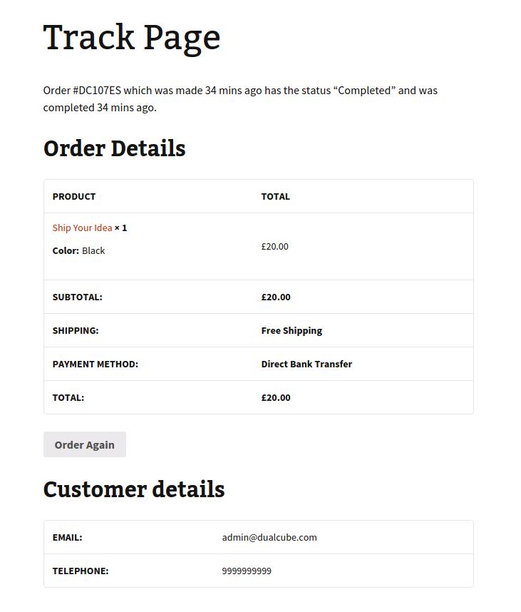 Buyer can track his order status using sequencial order id.