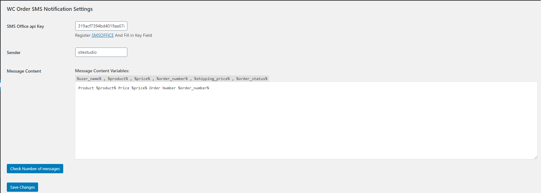 Settings Page