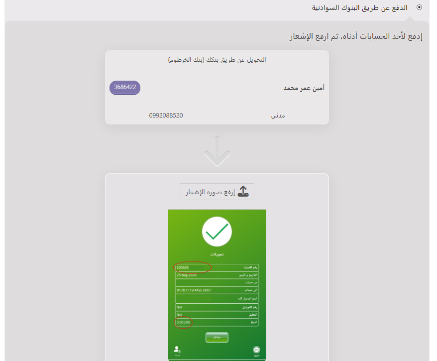 Sudan Payment Gateway - checkout screen.