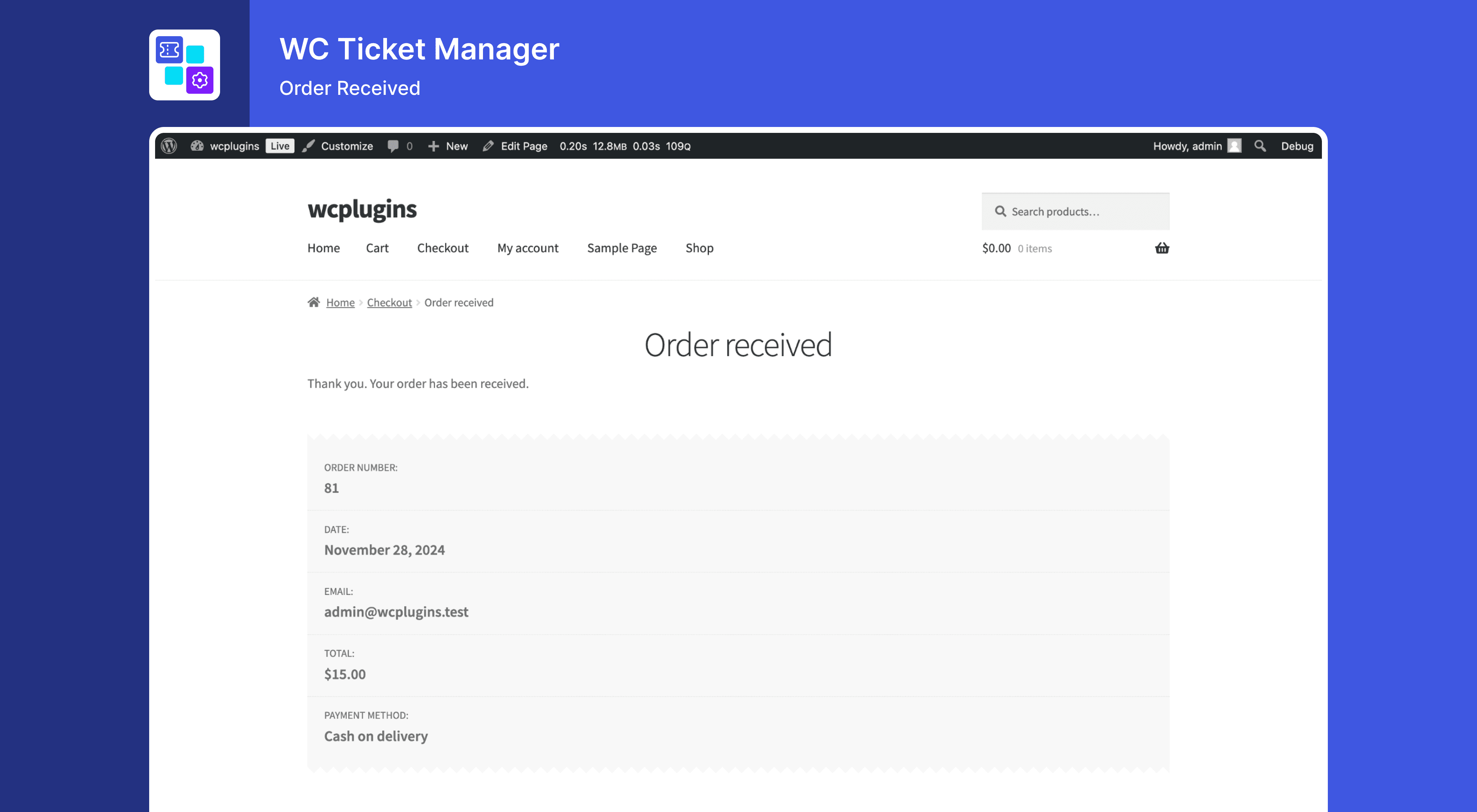 Order Complete Page