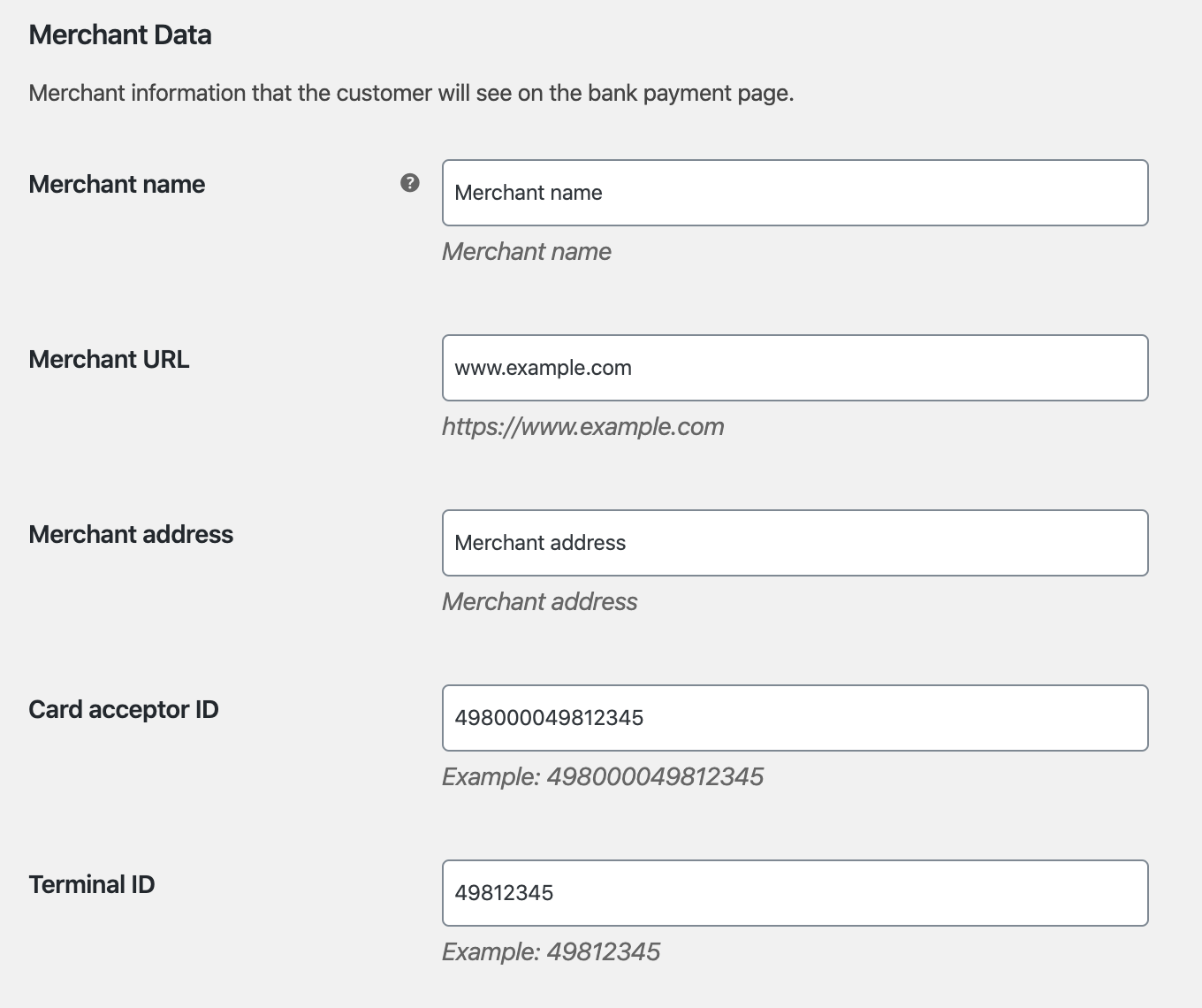Merchant data