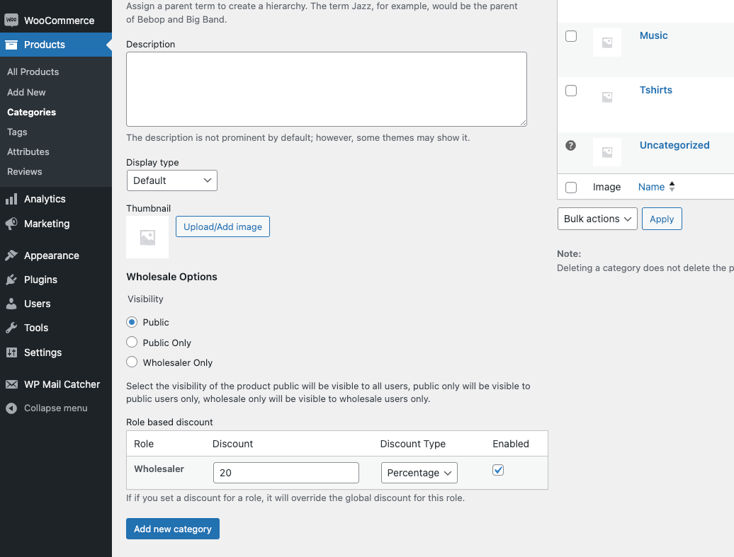 Product Category Page Settings