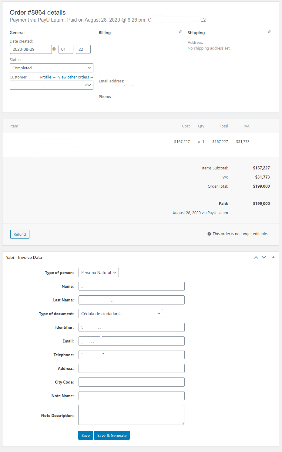 Order Details (Status: Completed)