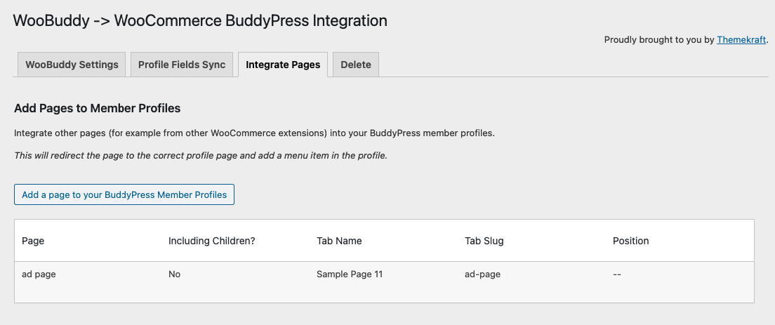 Add Pages to Member Profiles
