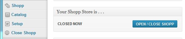 Close Shopp Dashboard Widget