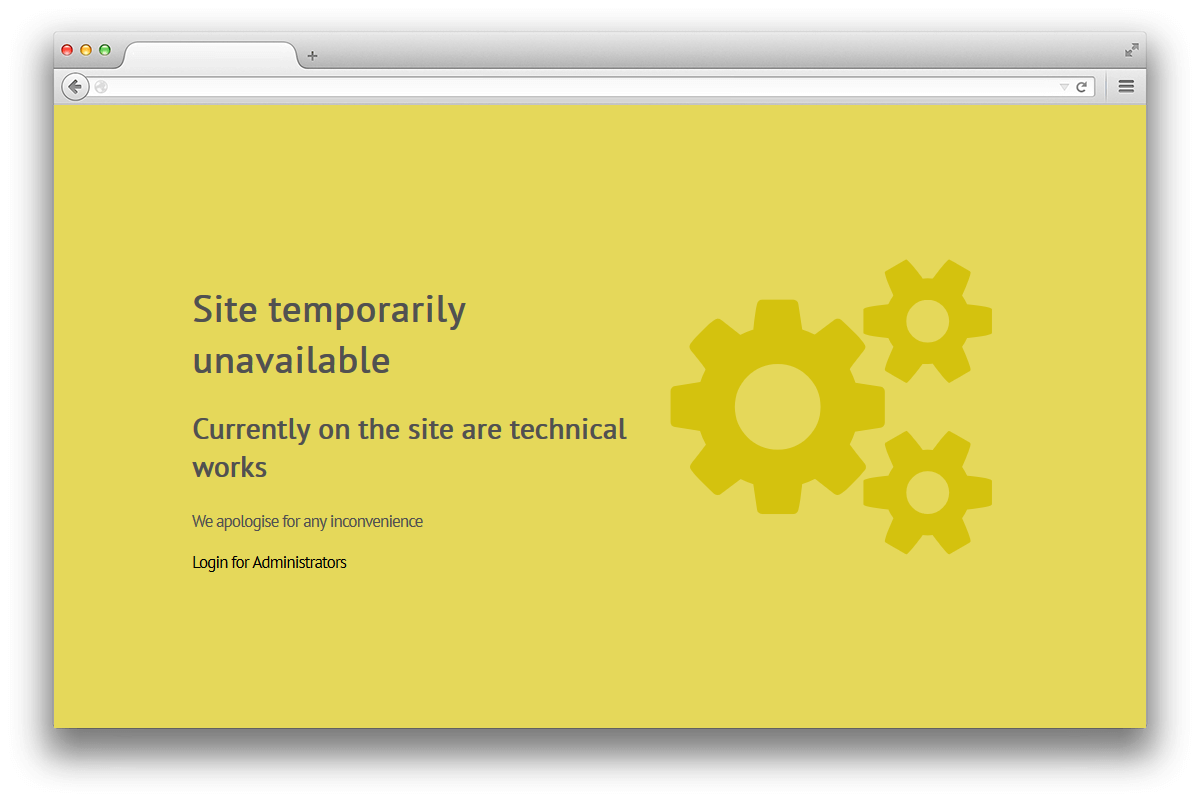 A standard website displayed when mode is activated