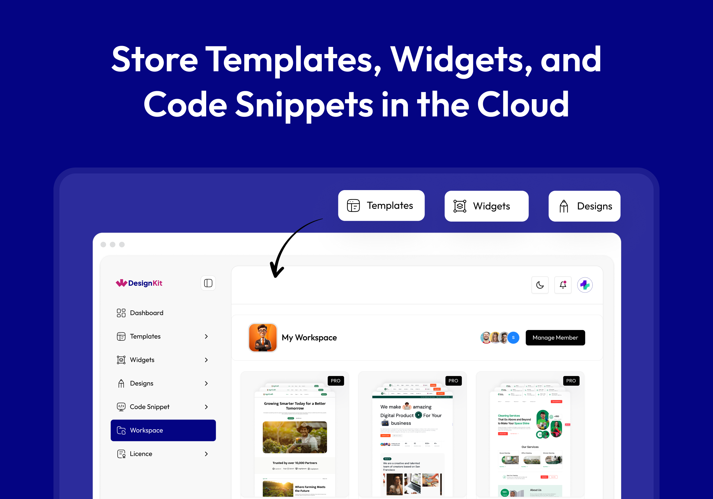 Store Templates, Widgets & Figma Files in Cloud