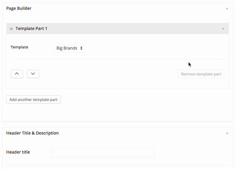 Dynamically add template parts within the Edit Page screen and reorder those components.