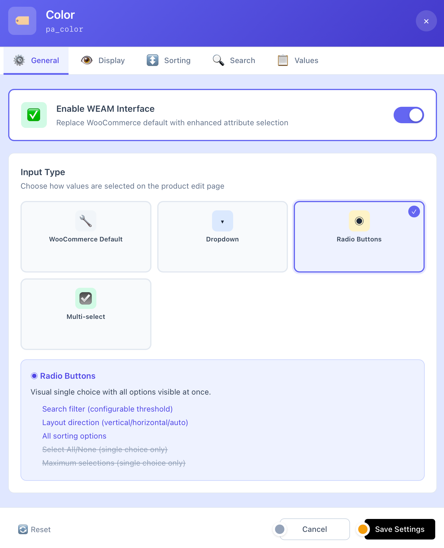 Quick Add Values - Add multiple new values without leaving the product page