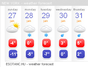 300px wide and white-style five-day weather forecast