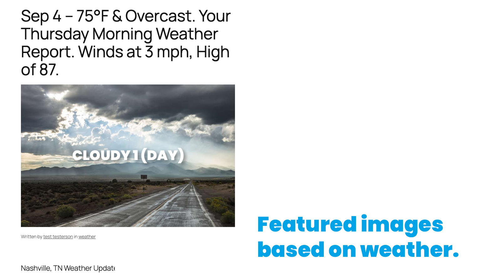 You have full control over the voice, tone, and length of the weather reports. Along with how the title is constructed.