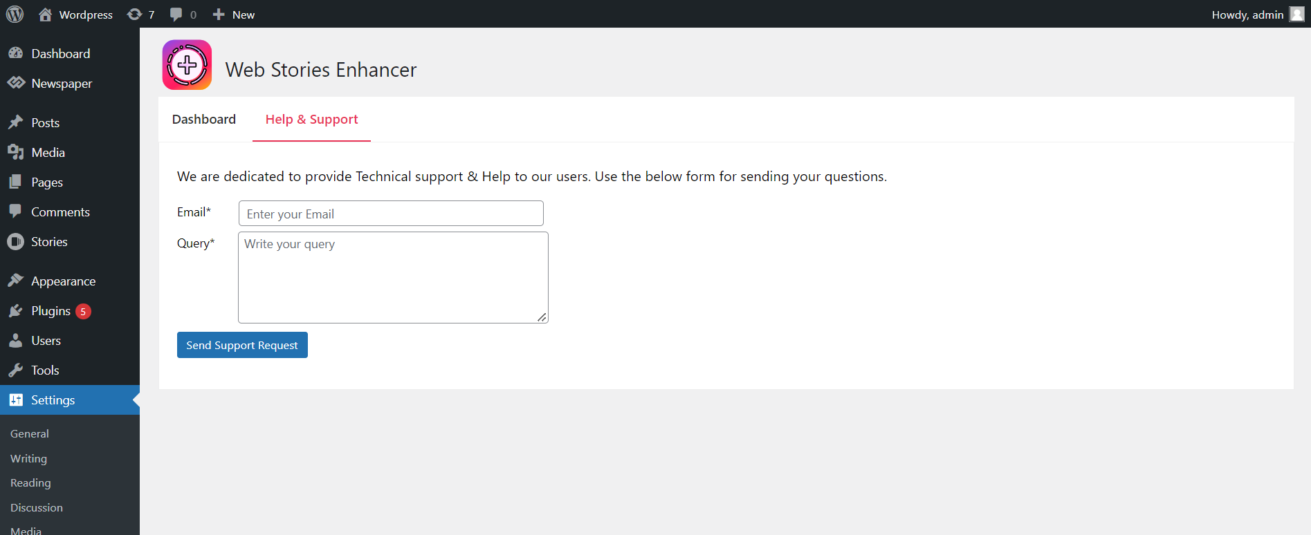 Web Stories Enhancer support page