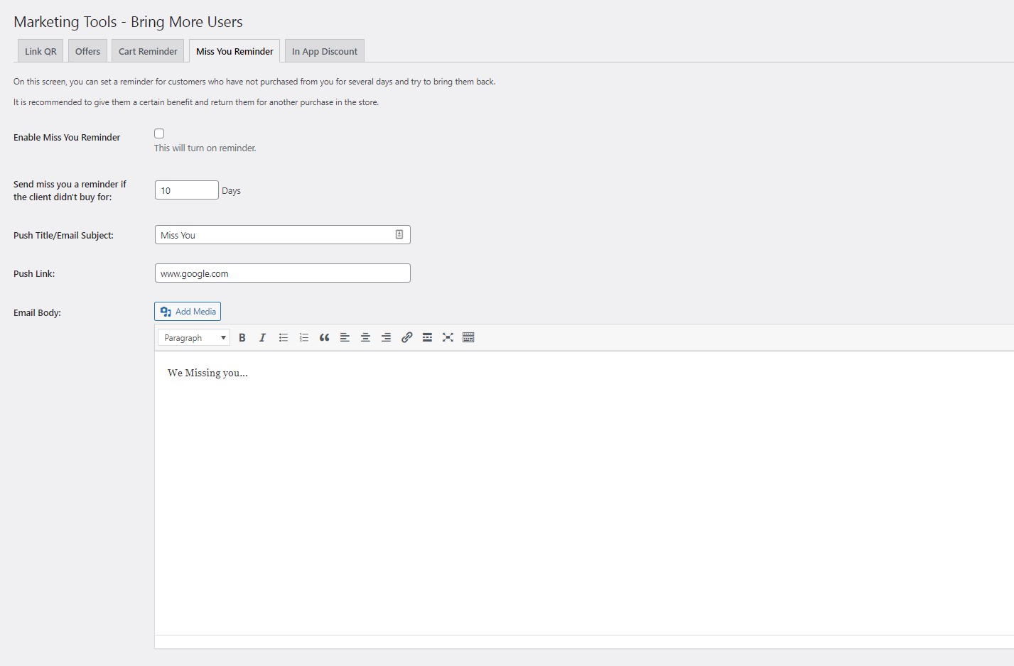 Send Push Notification directly from your edit page/post/product edit screen