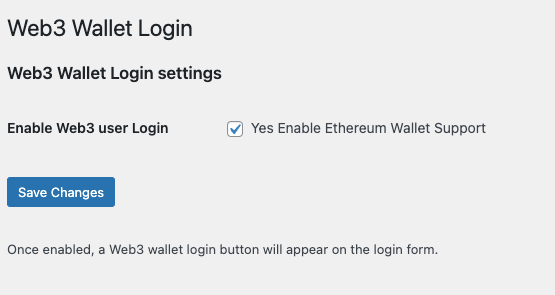 Plugin settings page.