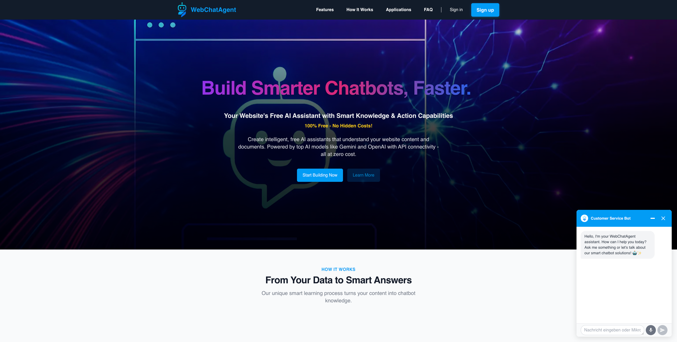 Live chat widget on your website - desktop view.