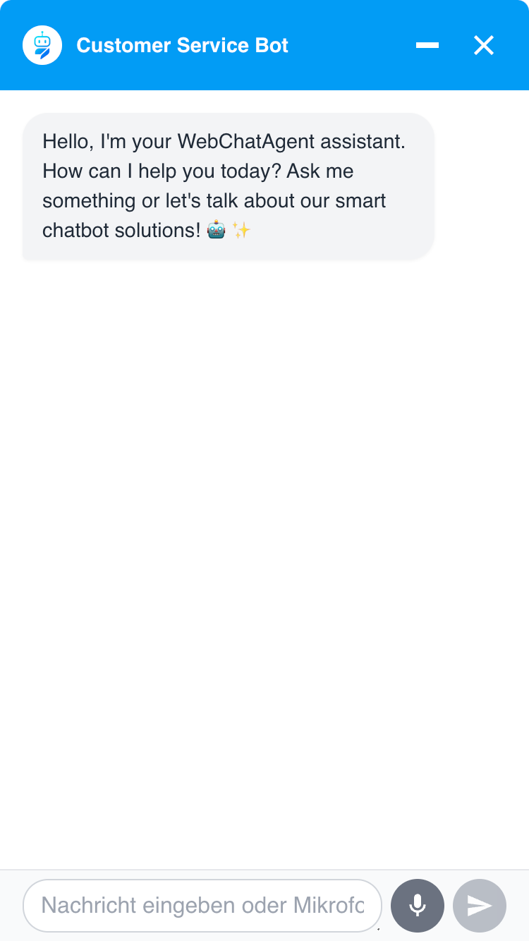Mobile view of the chat widget.