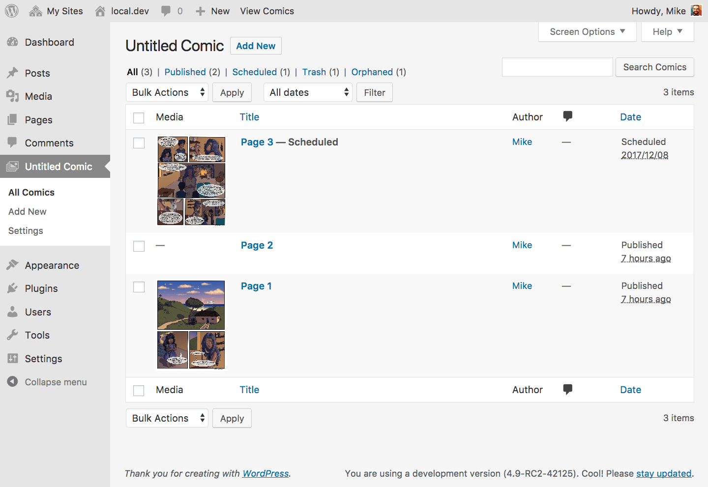 Manage comics like you manage other post types.