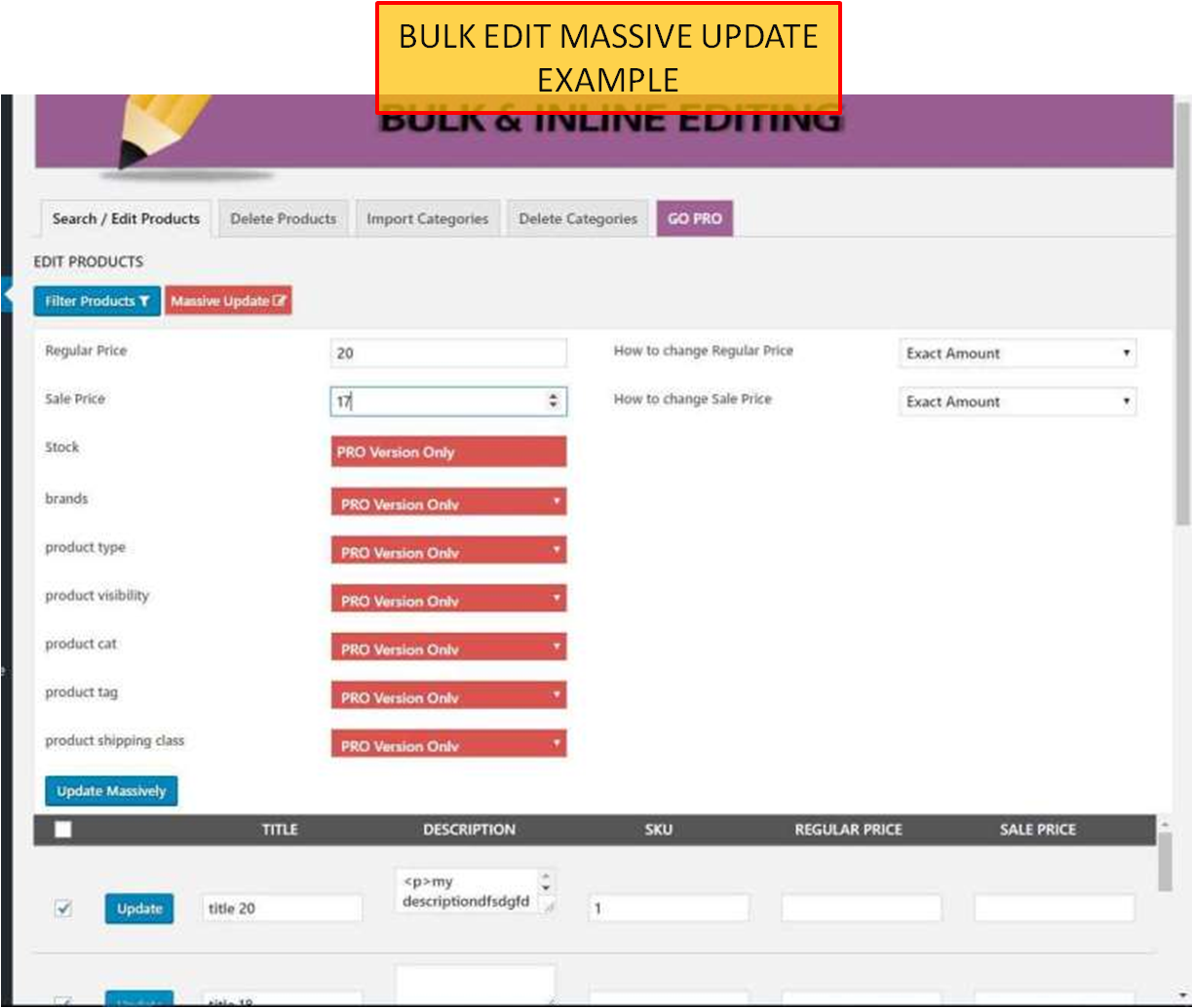 Webd Woocommerce Product Bulk Edit Massive Update