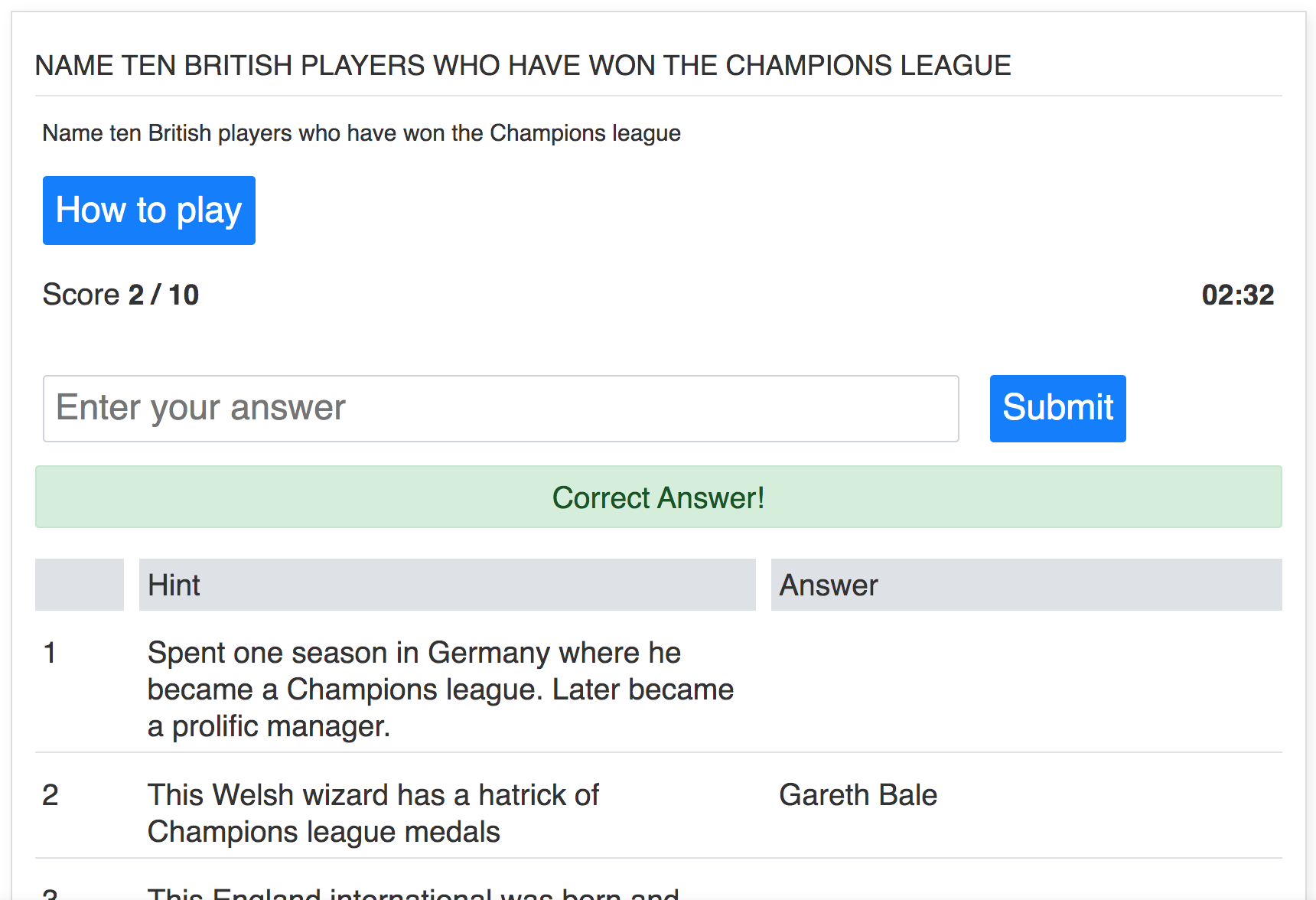 The quiz on your website