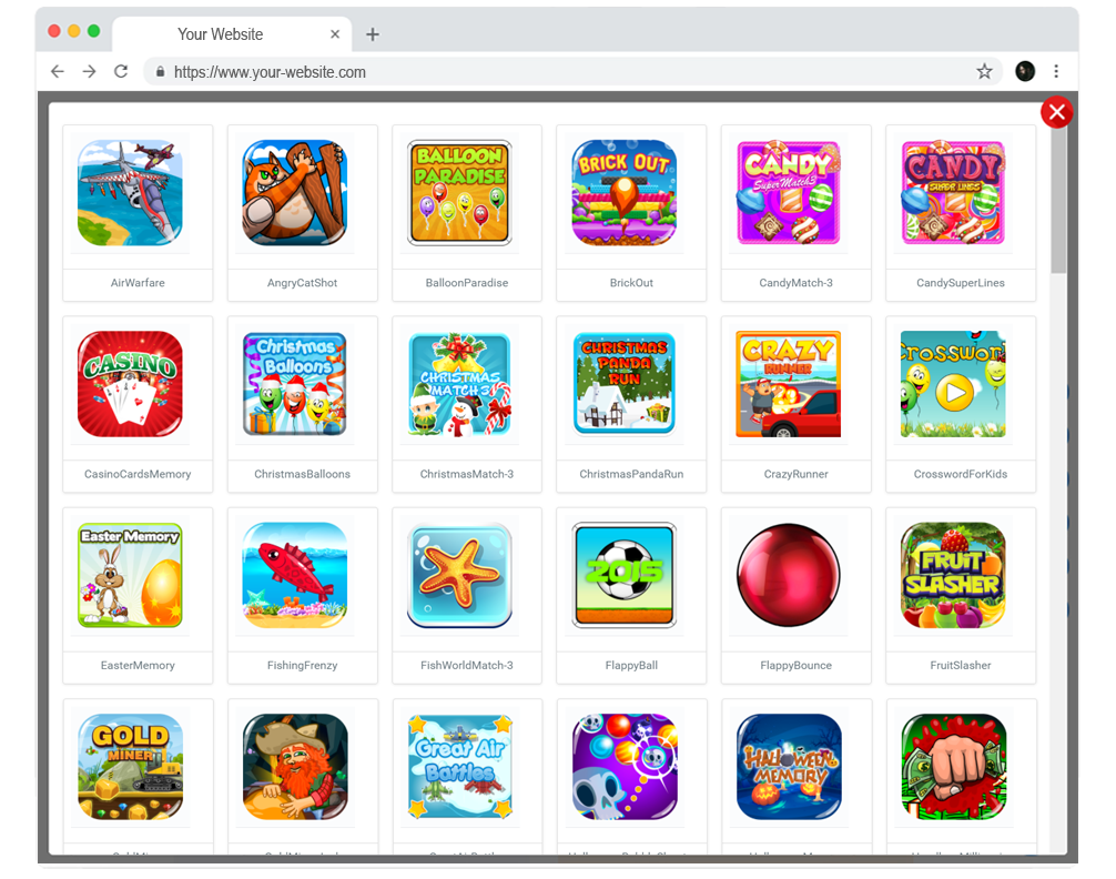 Enable or Disable a Bar with 70 fun Games and Apps on your website.